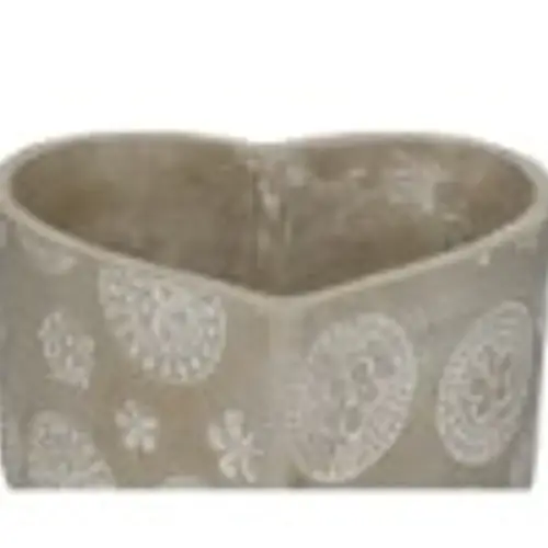 Beton Übertopf Herz grau 20x19x11cm