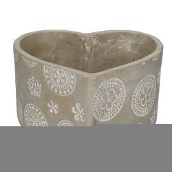 Beton Übertopf Herz grau 20x19x11cm