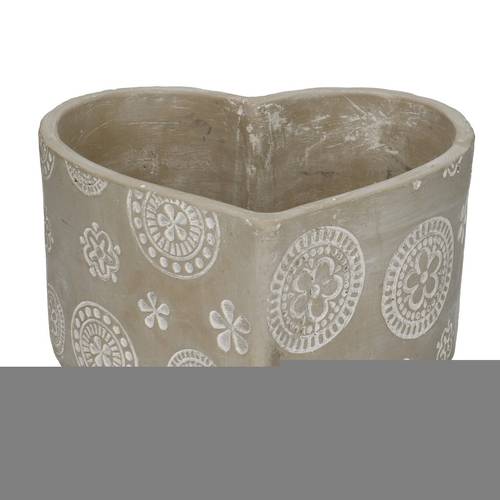Beton Übertopf Herz grau 20x19x11cm