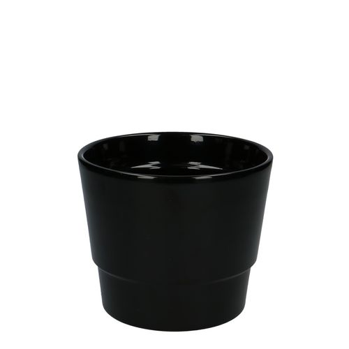 Keramik Übertopf Basic schwarz D14cm H12cm