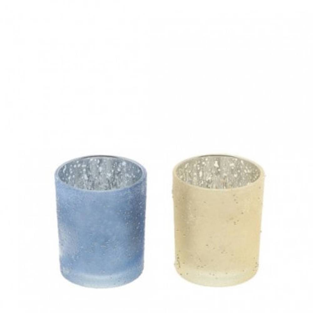 Teelichthalter Glitzer mix D07cm H08cm