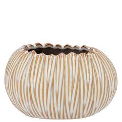 Keramik Übertopf Ella Oval creme 16x12x10cm