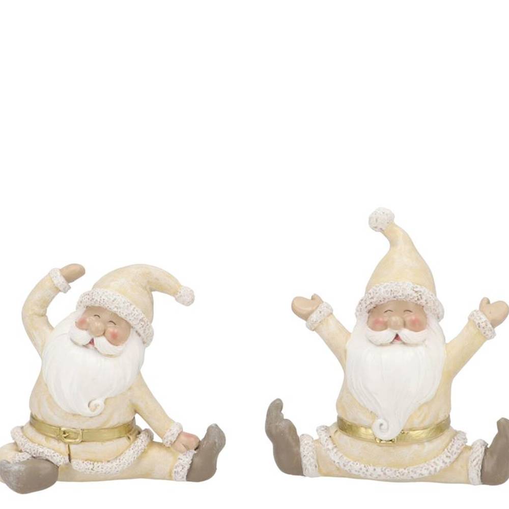 Deko Weihnachtsmann Turnen creme 12x06x13cm