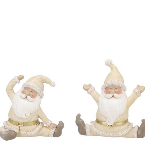 Deko Weihnachtsmann Turnen creme 12x06x13cm