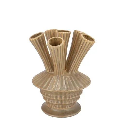 Keramik Vase Mayse Tubes dunkel grün 13x13x19cm