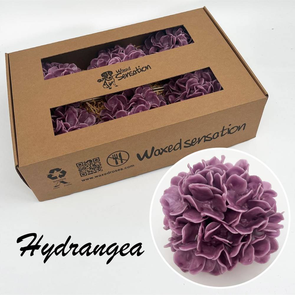 Seiden Wachs Hortensie alt lila