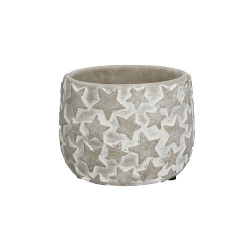 Keramik Beton Stern grau D12cm H09cm