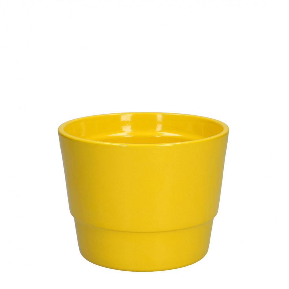 Keramik Übertopf Basic gelb D11.5cm H09cm