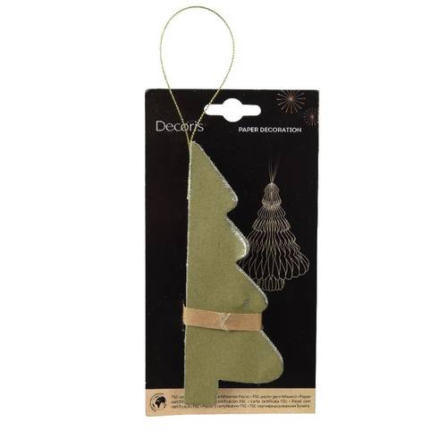 Hänger Baum Papier grün 15cm