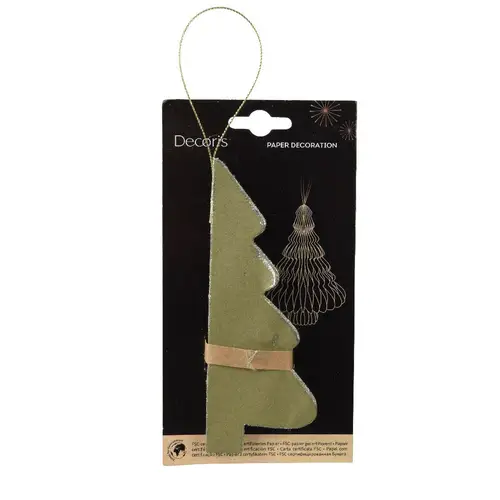 Hänger Baum Papier grün 15cm