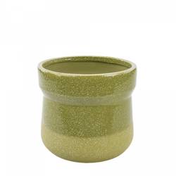 Keramik Übertopf Speckled grün D17cm H15cm