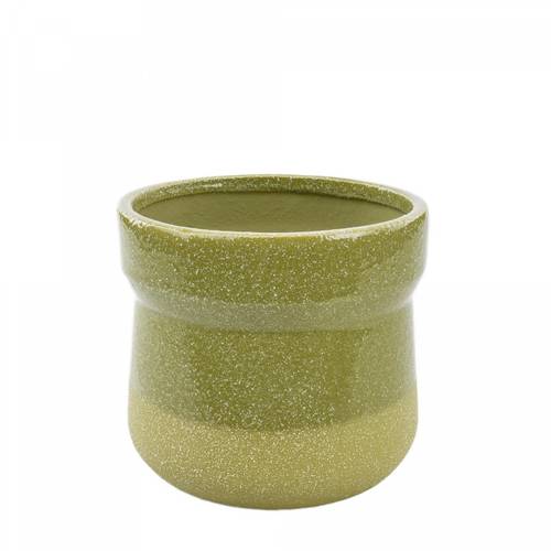 Keramik Übertopf Speckled grün D17cm H15cm