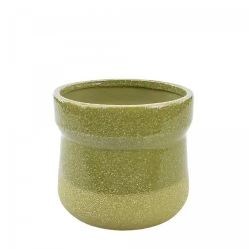Keramik Übertopf Speckled grün D17cm H15cm