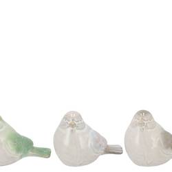 Keramik Vogel mix Jet grün 16x10x11cm