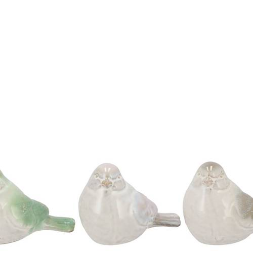 Keramik Vogel mix Jet grün 16x10x11cm