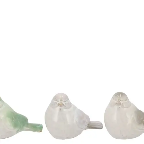 Keramik Vogel mix Jet grün 16x10x11cm