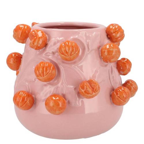 Keramik Übertopf Mandarine hell rosa D24cm H19cm