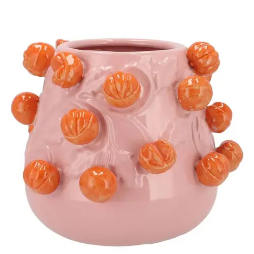 Keramik Übertopf Mandarine hell rosa D24cm H19cm