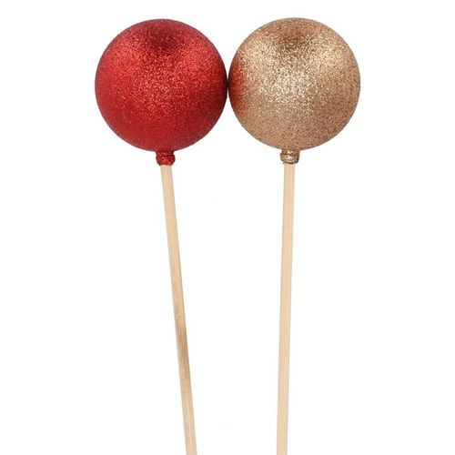 pick shine ball glitter red/gold 6x50cm ass p/1