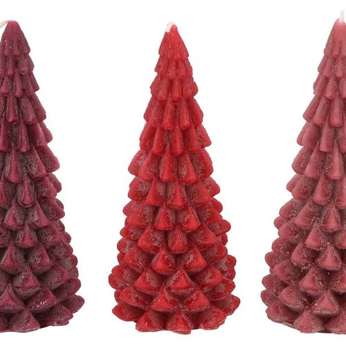 Kerze Weihnachtsbaum rot mix 9x20cm