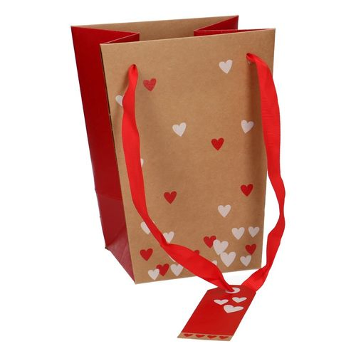 Tasche Herz Send Love rot 15/11x20cm