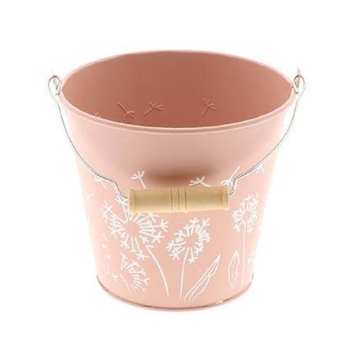 Zink Eimer Blume lachs D14cm H13cm