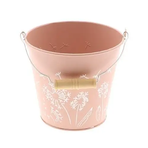 Zink Eimer Blume lachs D14cm H13cm