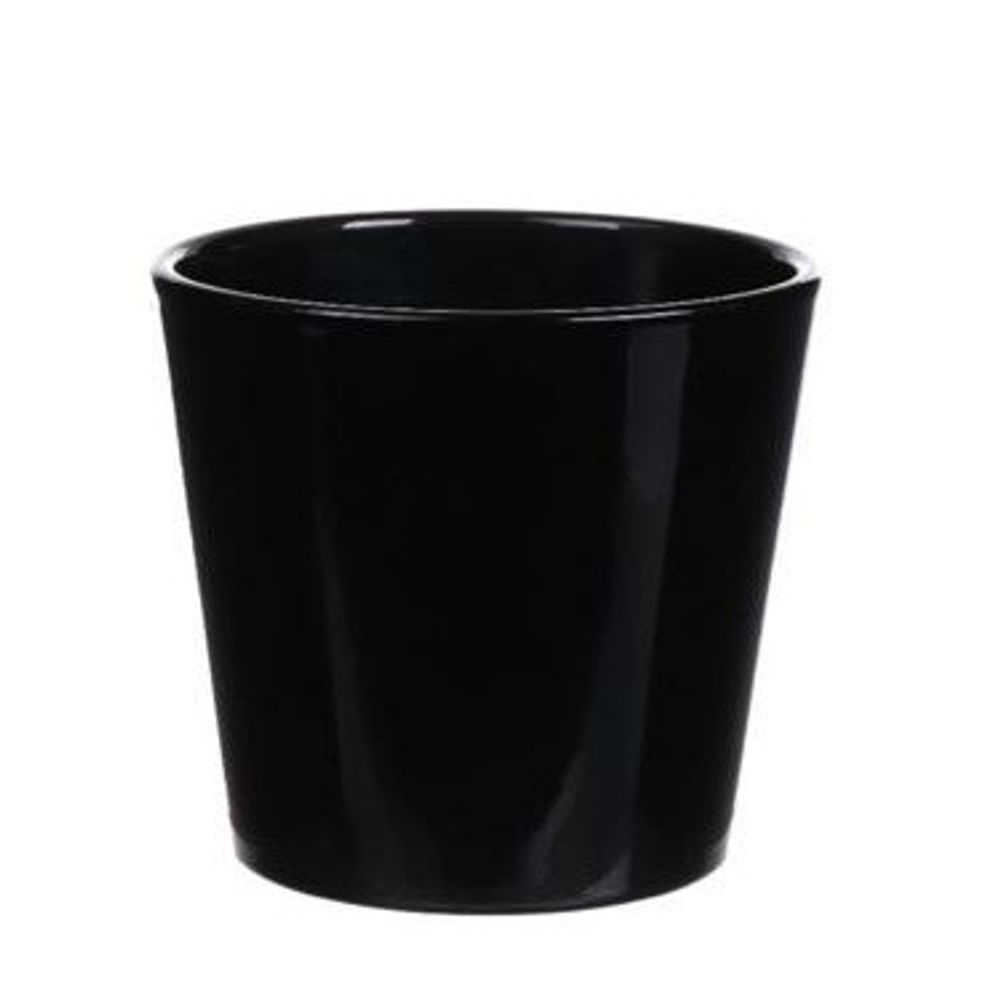 Keramik Orchidee Übertopf schwarz D14cm H13cm