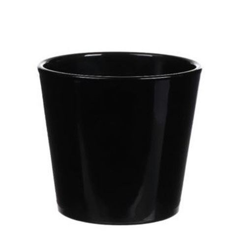 Keramik Orchidee Übertopf schwarz D14cm H13cm