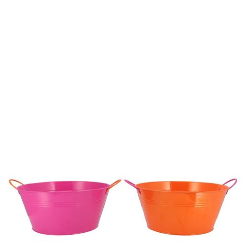 Zink Schale fuchsia/orange 20x10cm