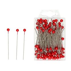 Stecknadel Perle rot 06x65mm x100
