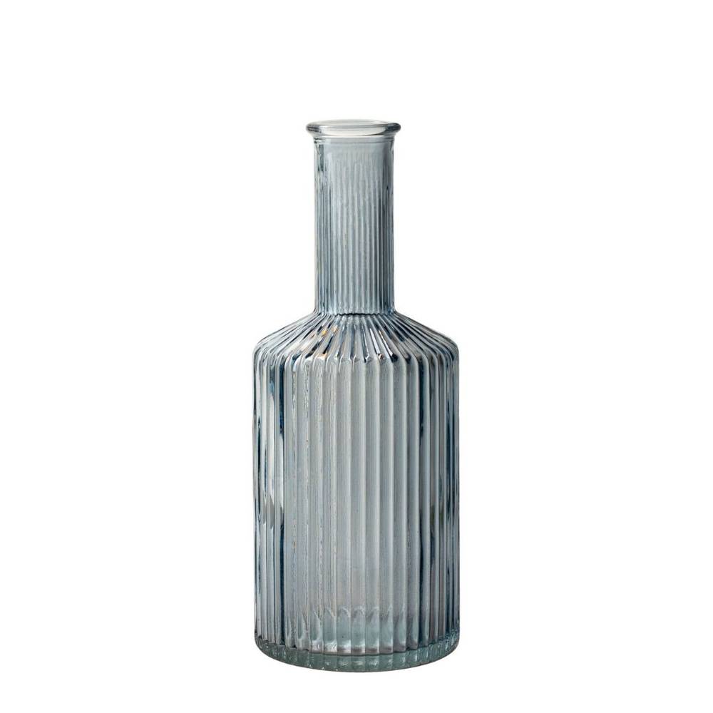 Glas Flasche Margje blau D02/08cm H21cm