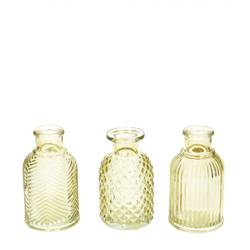 Glas Flasche Elske mix gelb D02/06cm H09.5cm