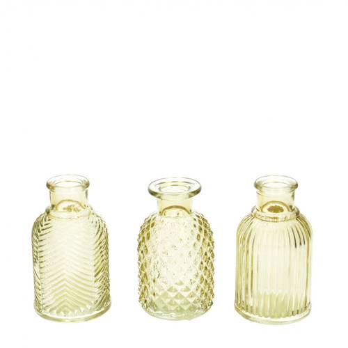 Glas Flasche Elske mix gelb D02/06cm H09.5cm