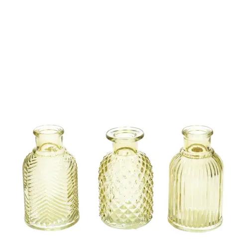 Glas Flasche Elske mix gelb D02/06cm H09.5cm