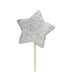 Stern auf Stab silber L50cm D07cm