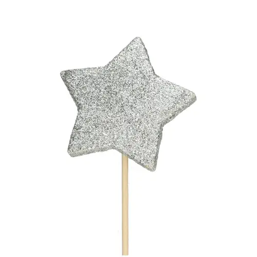 Stern auf Stab silber L50cm D07cm