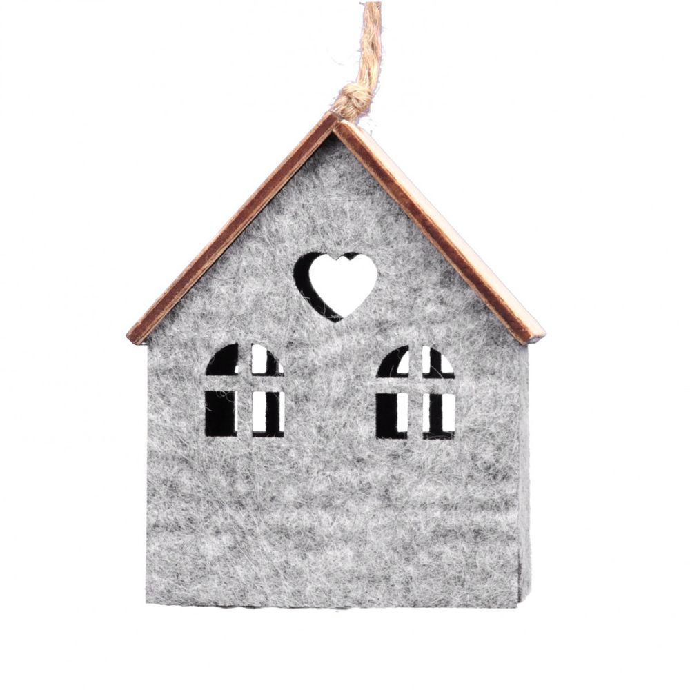 Hänger Haus grau 7X5.5x8.5cm 