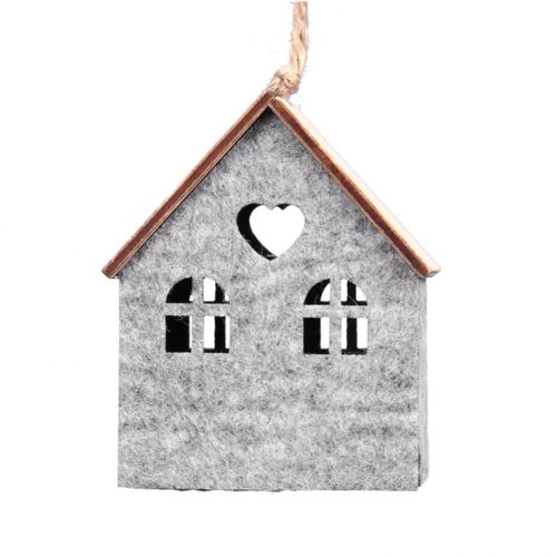 Hänger Haus grau 7X5.5x8.5cm 