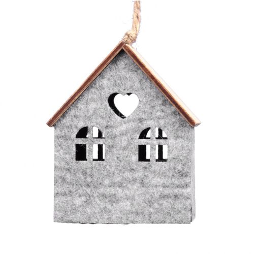 Hänger Haus grau 7X5.5x8.5cm 