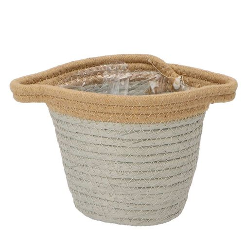 Korb Henkel Tripoli grau/natur D15cm H14cm