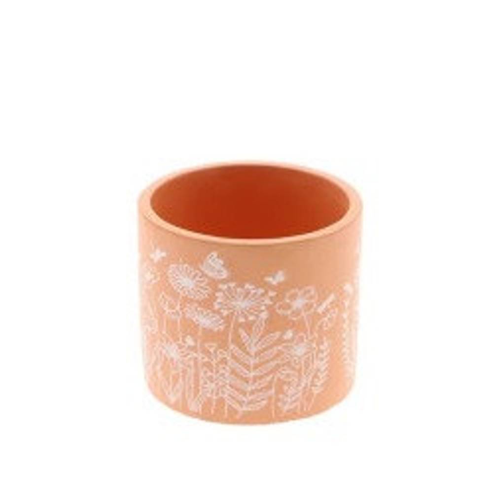 Keramik Übertopf Spring Garden orange D13cm H11cm