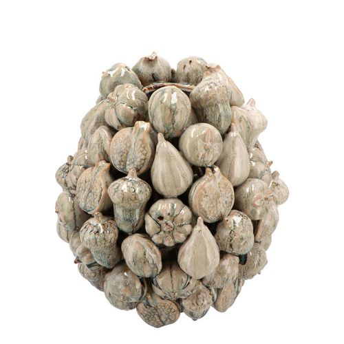 Keramik Vase Wald Früchte grün D15cm H16cm