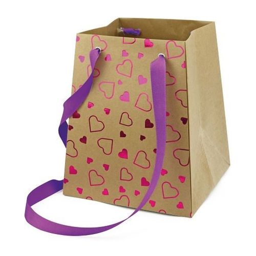 Tasche Herzen rosa 18x15x12cm