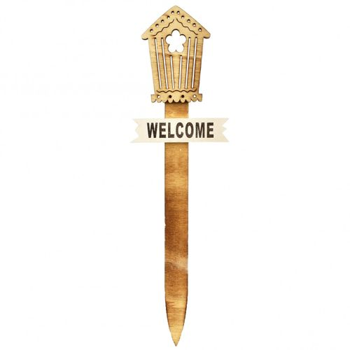 Etikett Outdoor Haus natur H14.5cm L50cm