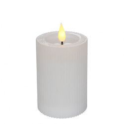 LED Stumpfkerze weiss D07cm H10cm ex.AAA