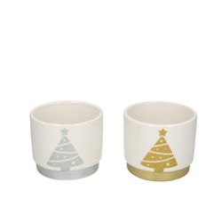 Keramik Weihnachtsbaum mix D10cm H09cm