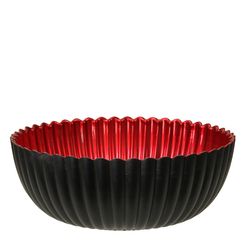 Melamine Schale ribbel schwarz rot d20 h7.5c