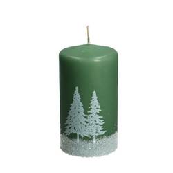 Kerze Stumpf Safe Baum grün D07cm H13cm 