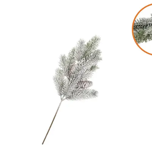 Seiden Kiefer mit Zapfen und Schnee L48cm